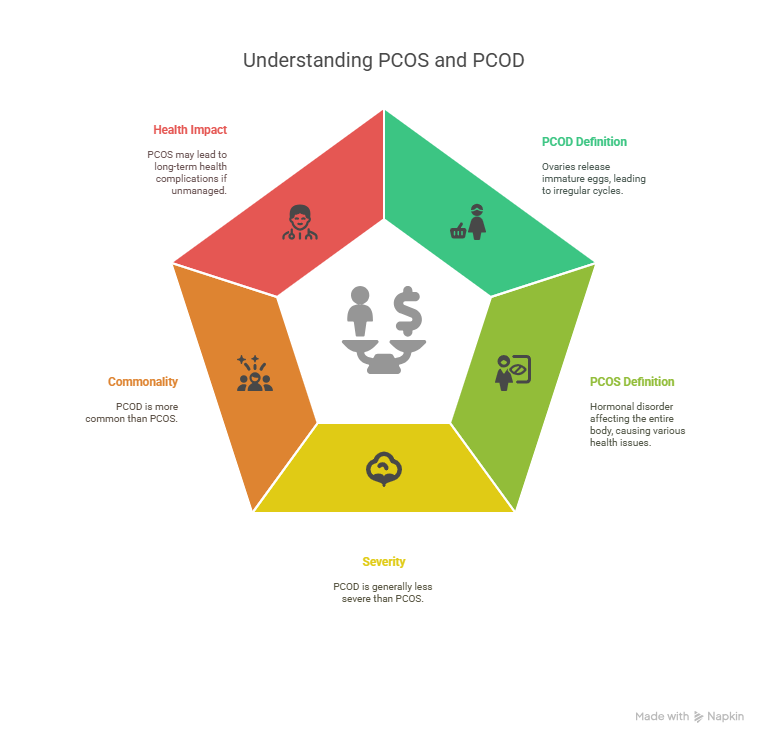 Infographic showing symptoms of PCOS in women Healthy foods for managing PCOS naturally